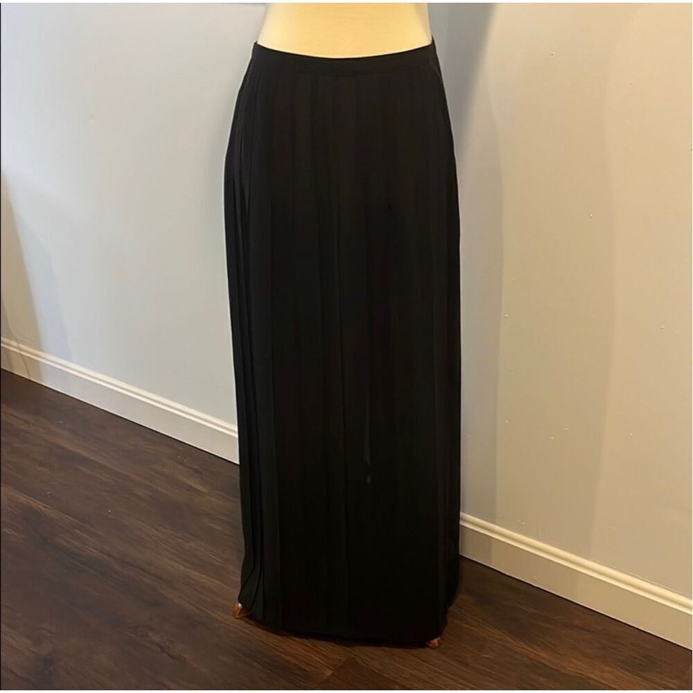 NORTON MCNAUGHTON | full length black pleated skirt 6